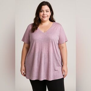 Cato Women’s Soft Purple Knit Semi-Sheer Tunic Tee 18/20W Relaxed Fit Beach